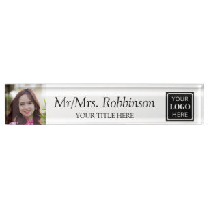 School Logo Employee Photo Name and Position Nameplate