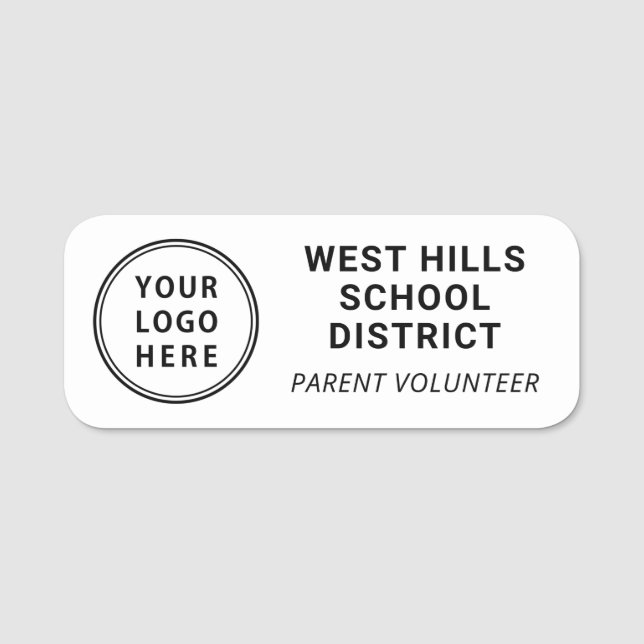 School Logo Parent Volunteer Name Tag (Front)