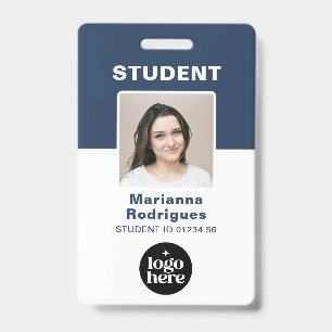 School Logo Photo Barcode Custom Student ID Badge