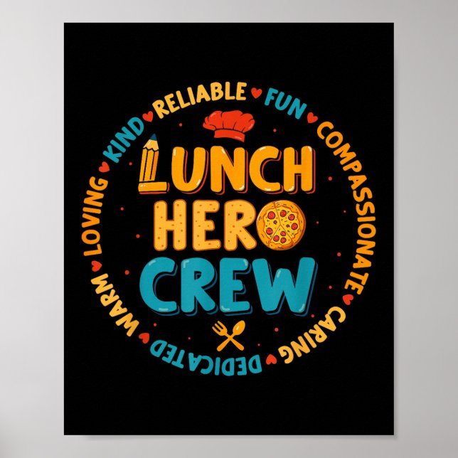School Lunch Hero Squad Funny Cafeteria Workers Cr Poster (Front)
