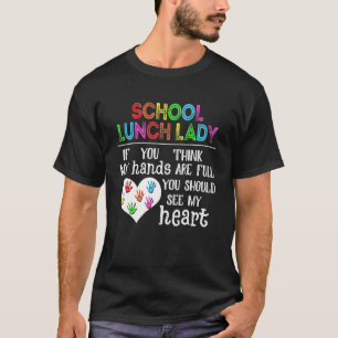 School Lunch Lady Cute Heart Appreciation Back To T-Shirt