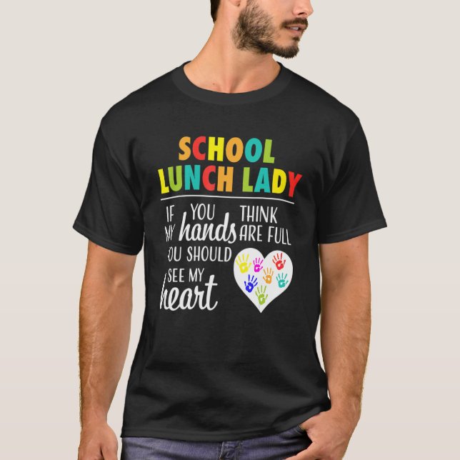School Lunch Lady Cute Heart Appreciation Gift T-Shirt (Front)