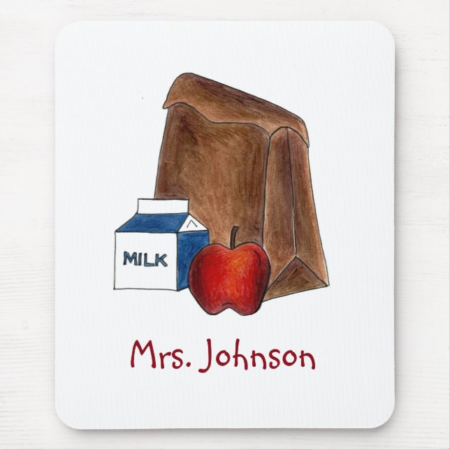 School Lunch Personalised Teacher Gift Mouse Pad (Front)