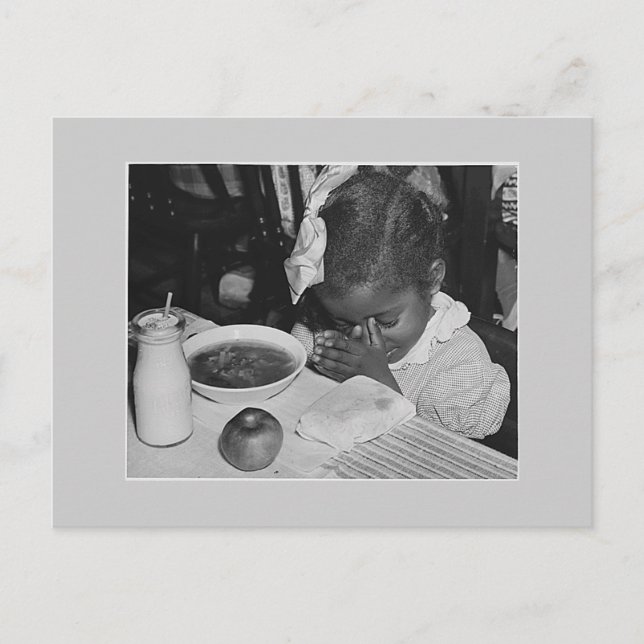 School lunch program, 1930s postcard (Front)