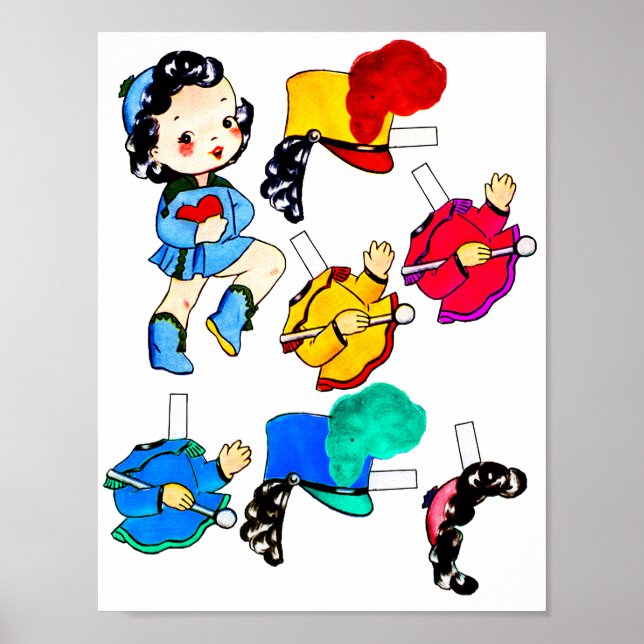 School marching Band Girl paper Doll Cut Out Poster (Front)