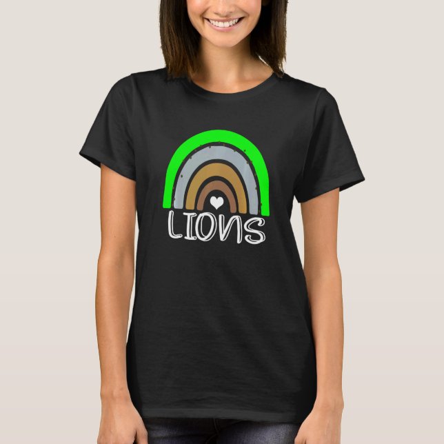 School Mascot Boho Rainbow Lions  T-Shirt (Front)