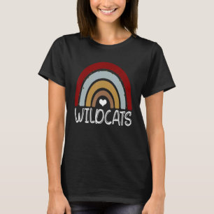 School Mascot Boho Rainbow Wildcats T-Shirt