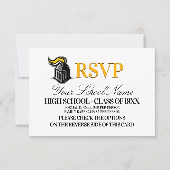 School Mascot Class Reunion RSVP Card (Front)