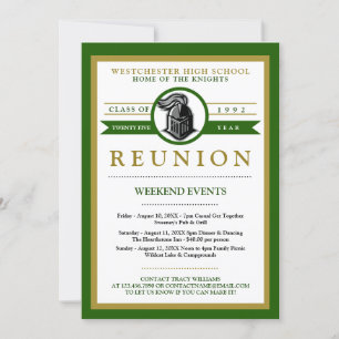 School Mascot High School Reunion Invitations