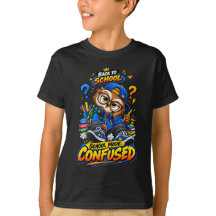 School Mode Confused Funny Back to School Owl Tee
