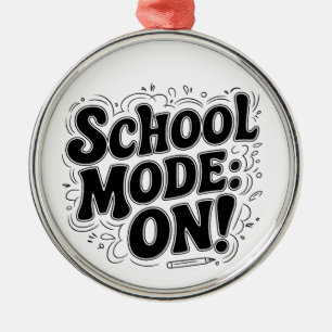 School Mode: ON! ,Vintage-Inspired Design Metal Ornament
