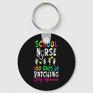 School Nurse 100 Days Of Patching Tiny Humans Fun Key Ring