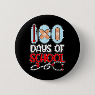 School Nurse 100 Days of School LOVE Stethoscope N 6 Cm Round Badge