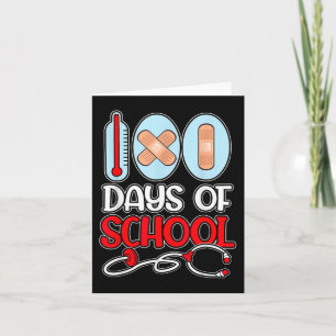 School Nurse 100 Days of School LOVE Stethoscope N Card