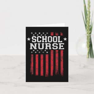School Nurse American Flag Usa Patriot Patriotic  Card