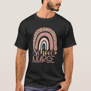 School Nurse Boho Rainbow Leopard Nurse Week 2022 T-Shirt