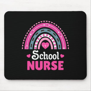 School Nurse Boho Rainbow Mouse Pad