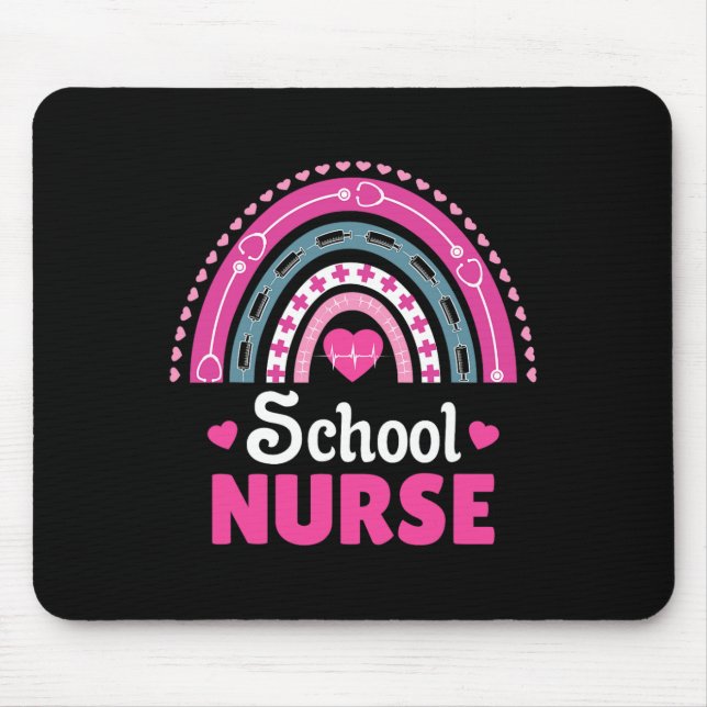 School Nurse Boho Rainbow  Mouse Pad (Front)