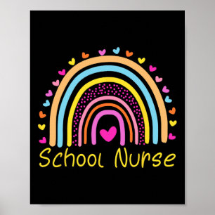 School Nurse Boho Rainbow Nurse Day Byck To School Poster