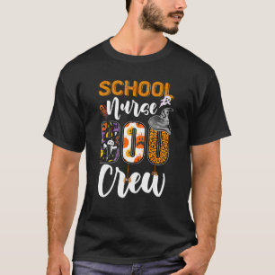 School Nurse Boo Crew Funny Rn Halloween Matching  T-Shirt