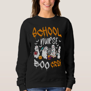 School Nurse Boo Crew Halloween School Nurse Costu Sweatshirt