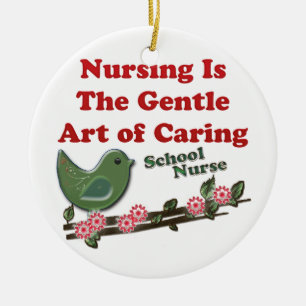 School Nurse Ceramic Tree Decoration