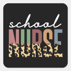 School Nurse cheetah Nurse appreciation gifts Square Sticker