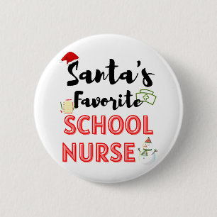 School Nurse Christmas 6 Cm Round Badge