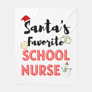 School Nurse Christmas Fleece Blanket