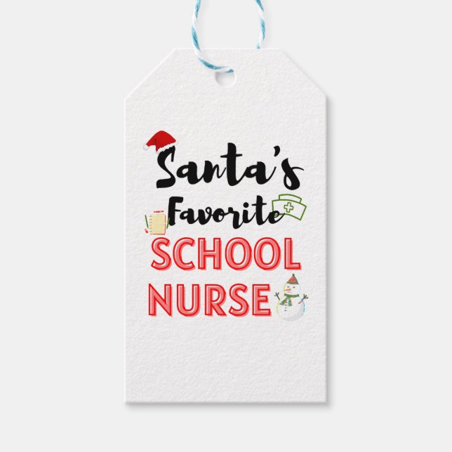 School Nurse Christmas Gift Tags (Front)