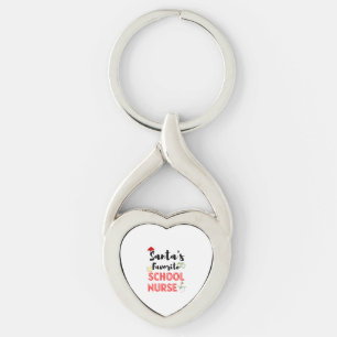 School Nurse Christmas Key Ring