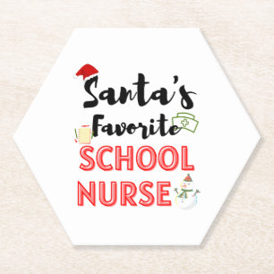 School Nurse Christmas Paper Coaster