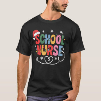 School Nurse Christmas Santa Cap Nursing Humour Xm T-Shirt