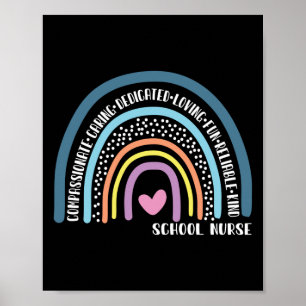 School Nurse Compassionate Caring Dedicated Loving Poster