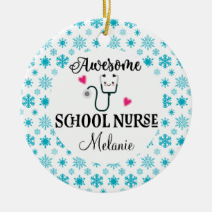 School Nurse Custom Gift Ceramic Ornament