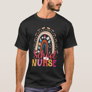 School Nurse Cute Rainbow Back To School Rn Lpn Cn T-Shirt
