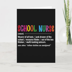 School Nurse Definition Byck To School Fun Card