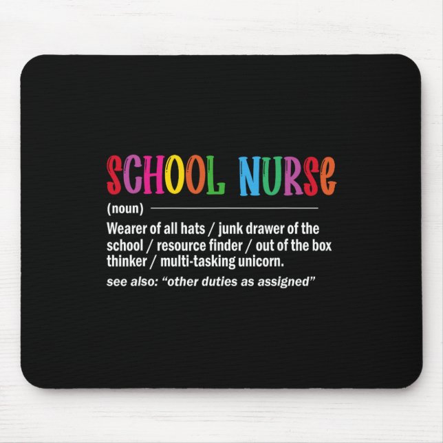 School Nurse Definition Ck To School Fun  Mouse Pad (Front)