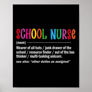 School Nurse Definition Ck To School Fun  Poster