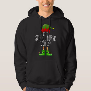 School Nurse Elf Xmas Funny Family Matching Group  Hoodie