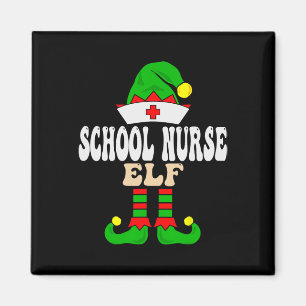 School Nurse Elf Xmas Matching Family Group Christ Magnet