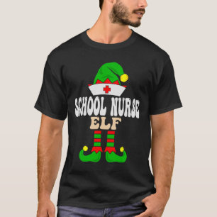 School Nurse Elf Xmas Matching Family Group Christ T-Shirt