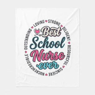 School Nurse Ever Vintage Engraving Shirt Design_1 Fleece Blanket