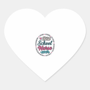 School Nurse Ever Vintage Engraving Shirt Design_1 Heart Sticker