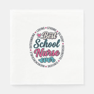 School Nurse Ever Vintage Engraving Shirt Design_1 Napkin