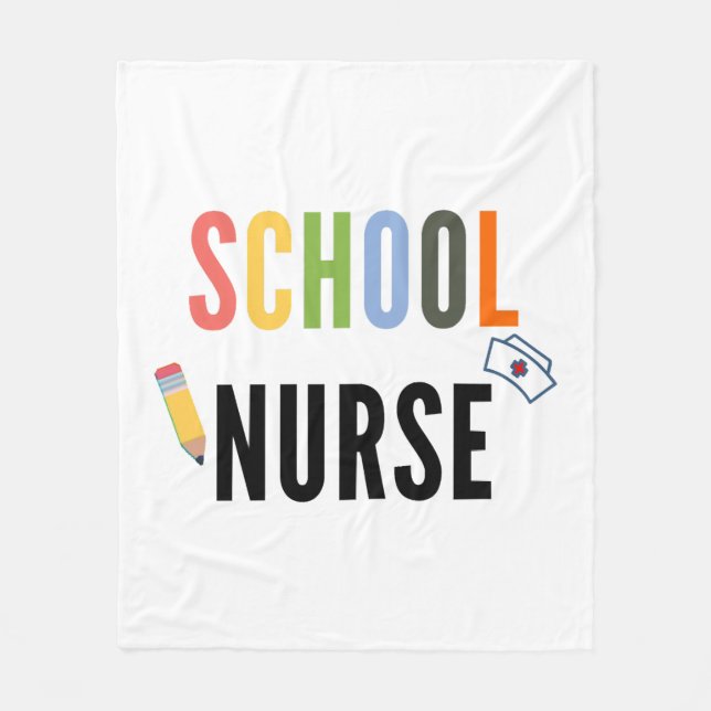 School Nurse  Fleece Blanket (Front)