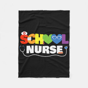 School Nurse Gift Registered Nurse Ck To School Nu Fleece Blanket