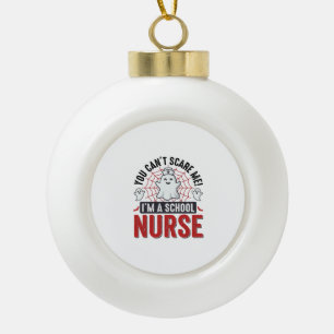 School Nurse Halloween Ghost Vintage Shirt Design_ Ceramic Ball Christmas Ornament