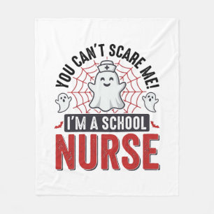 School Nurse Halloween Ghost Vintage Shirt Design_ Fleece Blanket