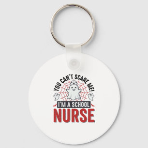 School Nurse Halloween Ghost Vintage Shirt Design_ Key Ring